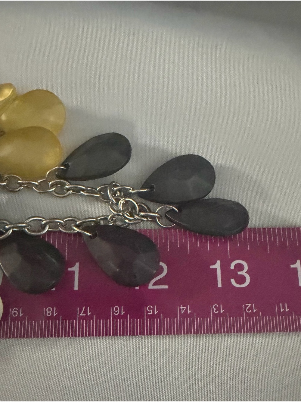 Multi-Strand Teardrop Necklace - Yellow & Gray - Picture 4 of 4